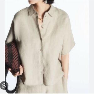 COS Light Beige Linen Shirt